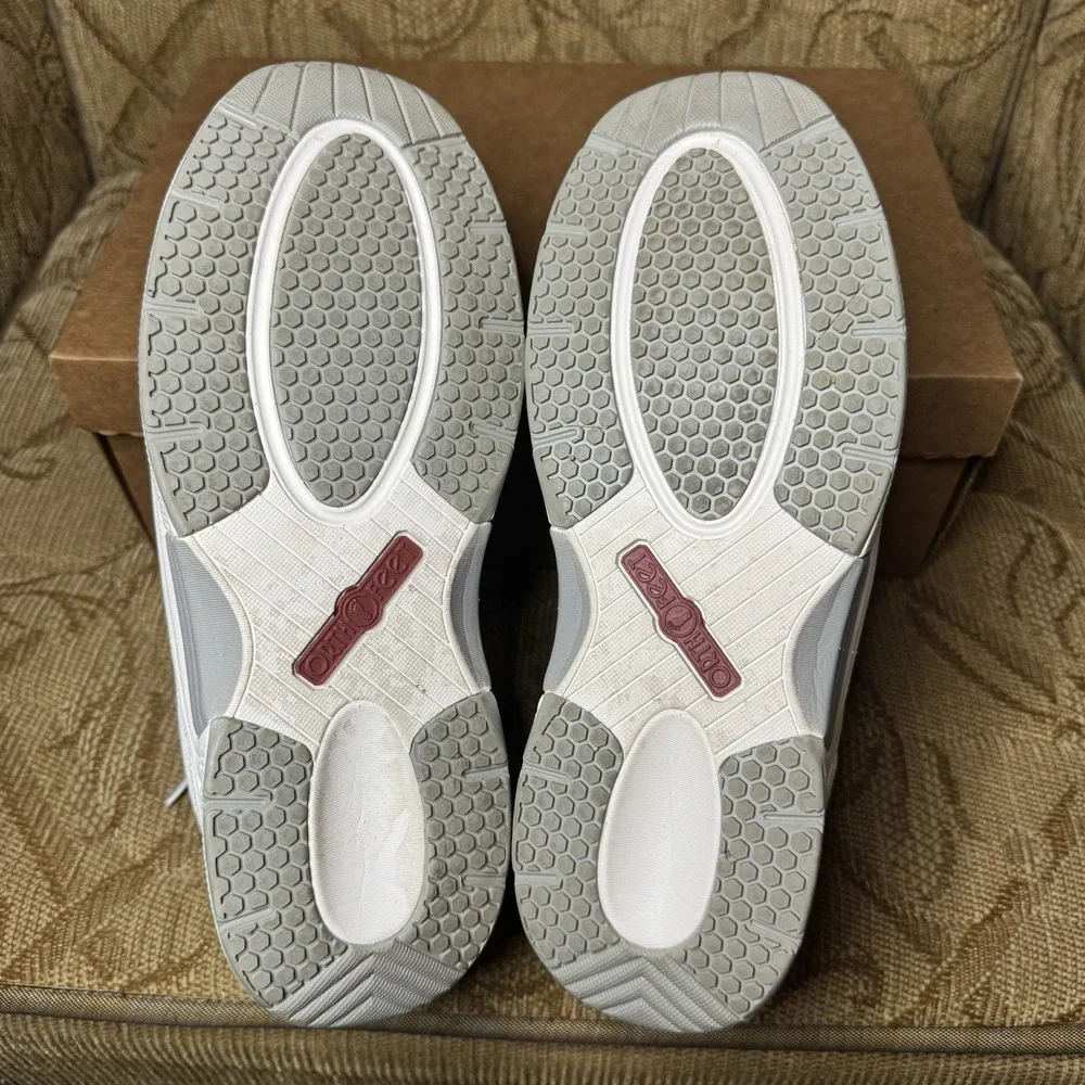 OrthoFeet Stretch Knit Sneaker‎ Women's 11.5 Wide Tennis Shoe 988 AB Coral White